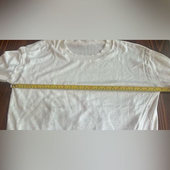 27 Miles Sweater Size L Cotton/Cashmere Laser White Distressed Asymmetrical NWT - Picture 4 of 8